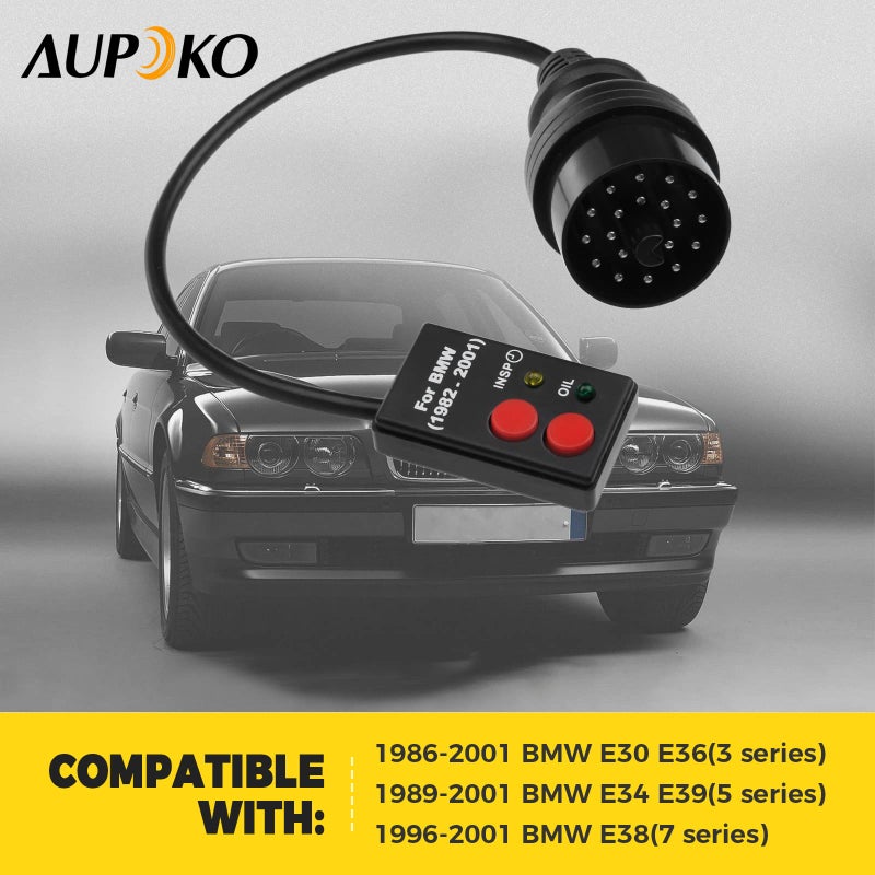 Aupoko Reset Oil Service Tool, 20 Pins Socket OBD Oil Service Reset Tool Replacement for BMW 1982-2001 E30 E34 E36 E39 - Image 3